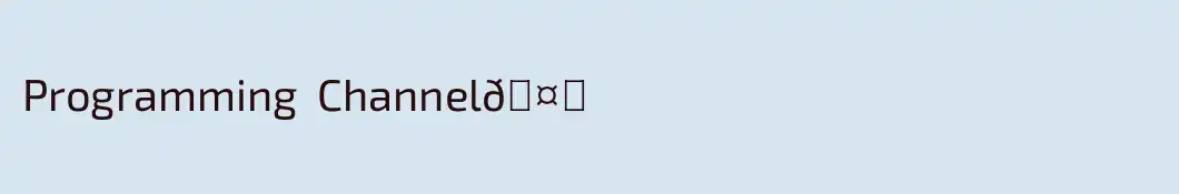 Programming  Channel🤓